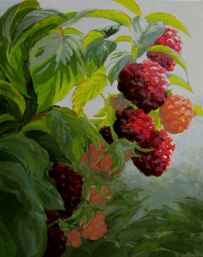 Razzleberries Painting by Karen Ilari
