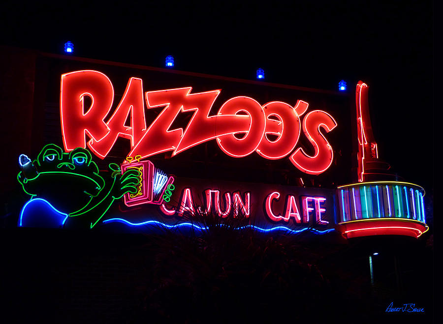 Razzoo's Cajun Cafe at Nite Photograph by Robert J Sadler - Pixels