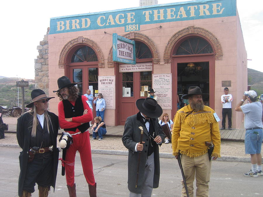 Re-enactors hanging out in front of the Birdcage Theater Tombstone Arizona 2004 Photograph by David Lee Guss