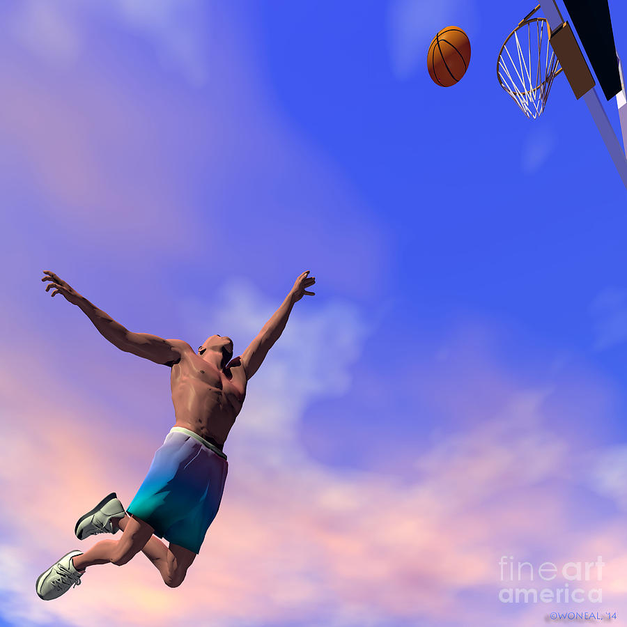 Athlete Digital Art - Reaching For The Sky by Walter Neal
