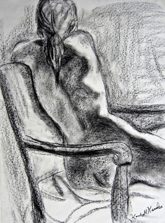 Nude Drawing - Reaching Out by Kendall Kessler