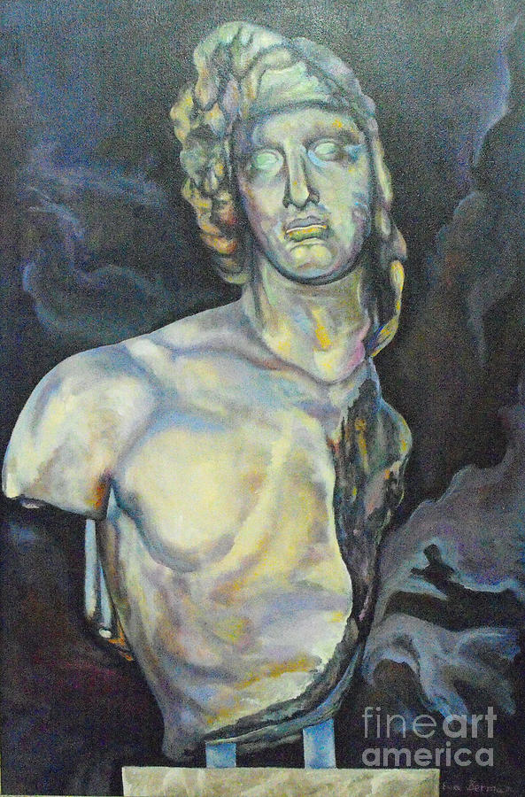 Greek Bust Painting - Reaching the Breaking Point I by Eva Berman