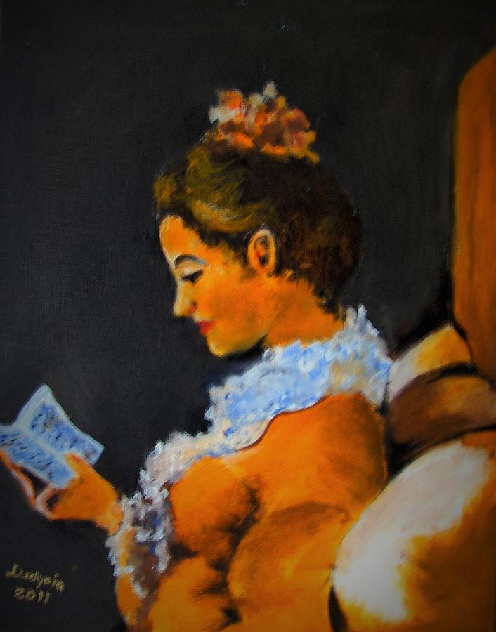 Reading Girl Painting by Ryszard Ludynia