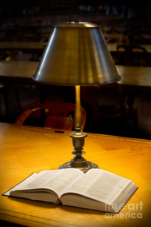 New York City Photograph - Reading Lamp and Book by Jerry Fornarotto