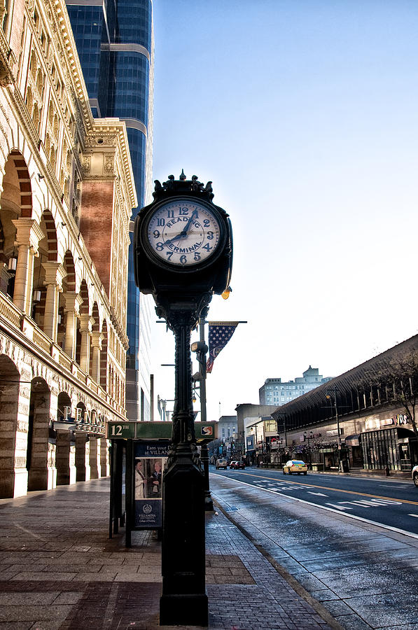 Reading Terminal Clock - Market Street Digital Art by Bill Cannon
