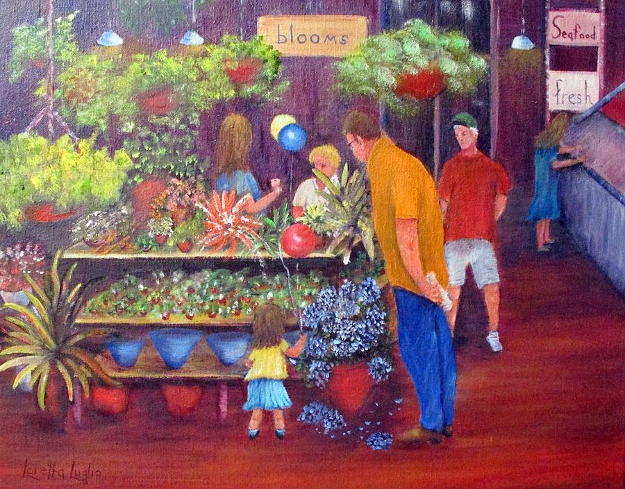 Reading Terminal Market Flowers Painting by Loretta Luglio