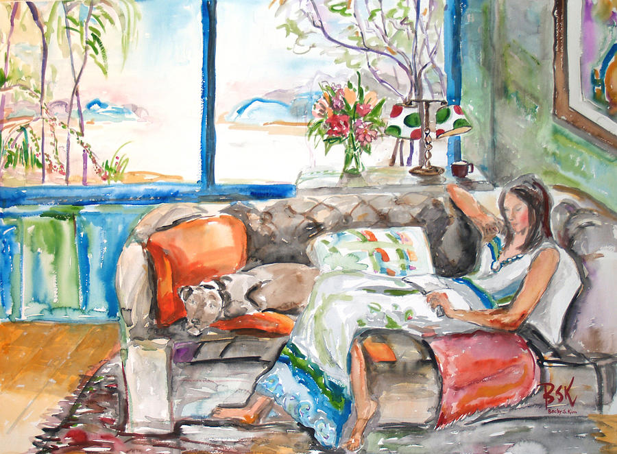 Reading Time Painting by Becky Kim