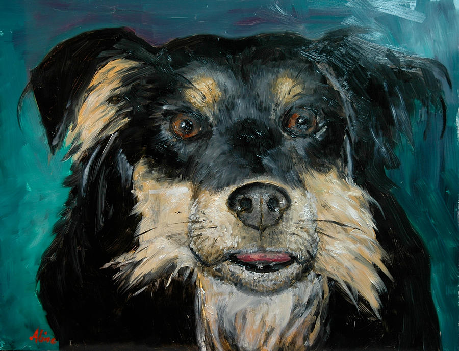 Dog Painting - Ready for Anything by Aline Lotter