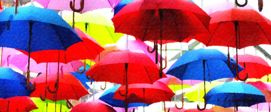 Umbrella Painting - Ready for Rain by Lynne Jenkins