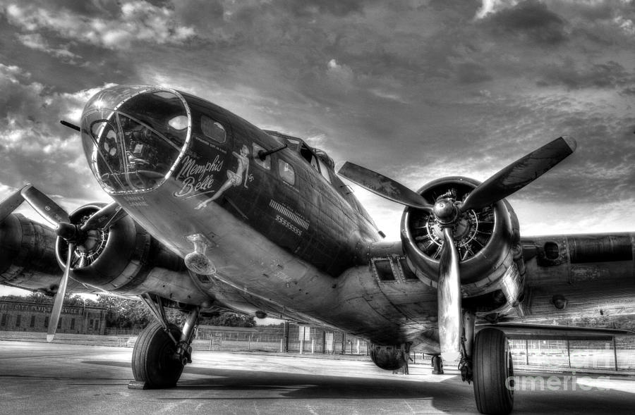 Airplane Photograph - Ready For Takeoff 3 BW by Mel Steinhauer