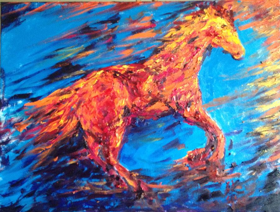 Horse Painting - Ready for the Lights by Wendy  Chua