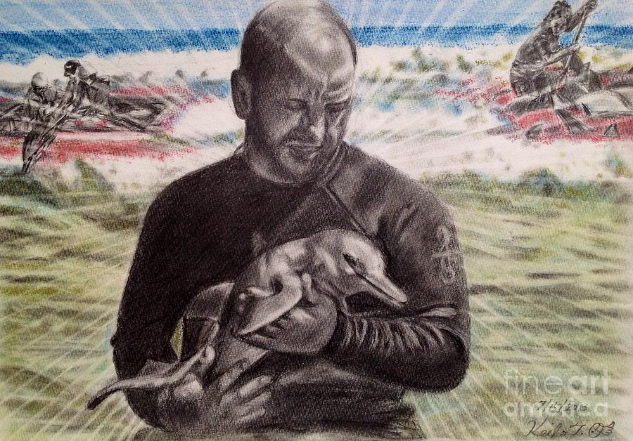 Real man is save animal Drawing by Keiko Olds - Fine Art America