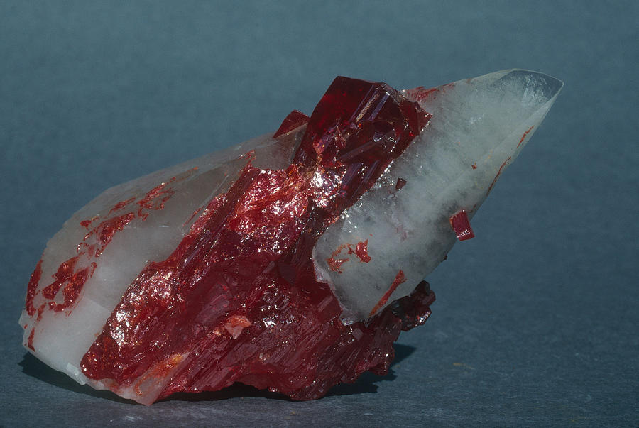 Realgar With Calcite Photograph by A.b. Joyce