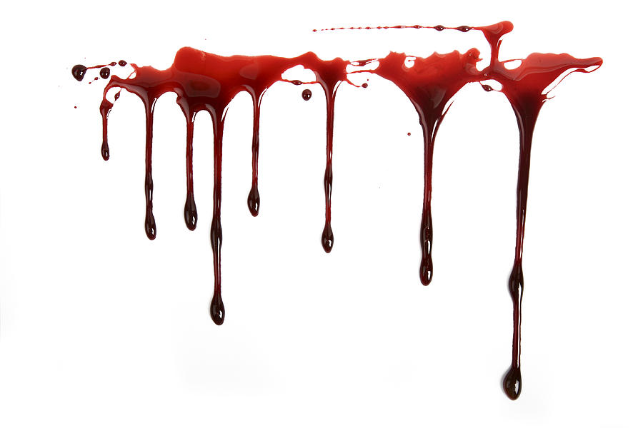 Realistic Blood Dripping on White Background Photograph by Renphoto