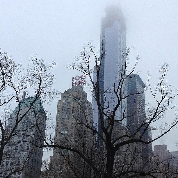 Skyscraper Photograph - Really Foggy/cloudy Day In The City by Crissy Petrone