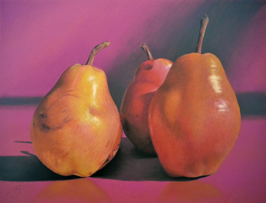 Really Red Pears Pastel Pastel by Ben Kotyuk