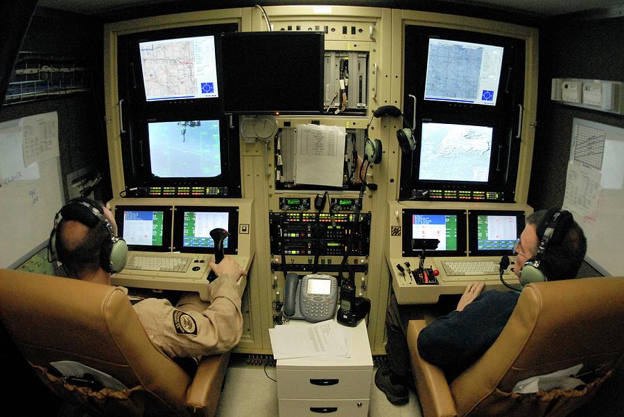 Reaper Unmanned Aerial Vehicle Pilots Photograph by Us Air Force/science Photo Library