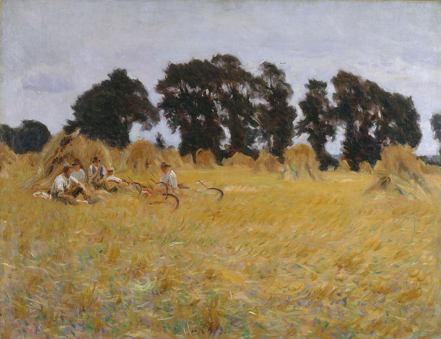 John Singer Sargent Painting - Reapers Resting in a Wheat Field by John Singer Sargent