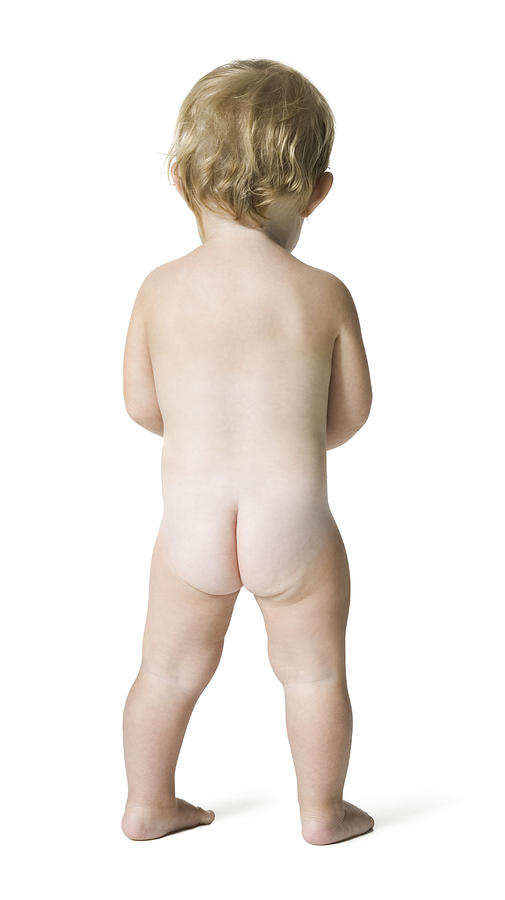 Rear View Full Length Shot Of A Naked Female Baby Photograph by Photodisc