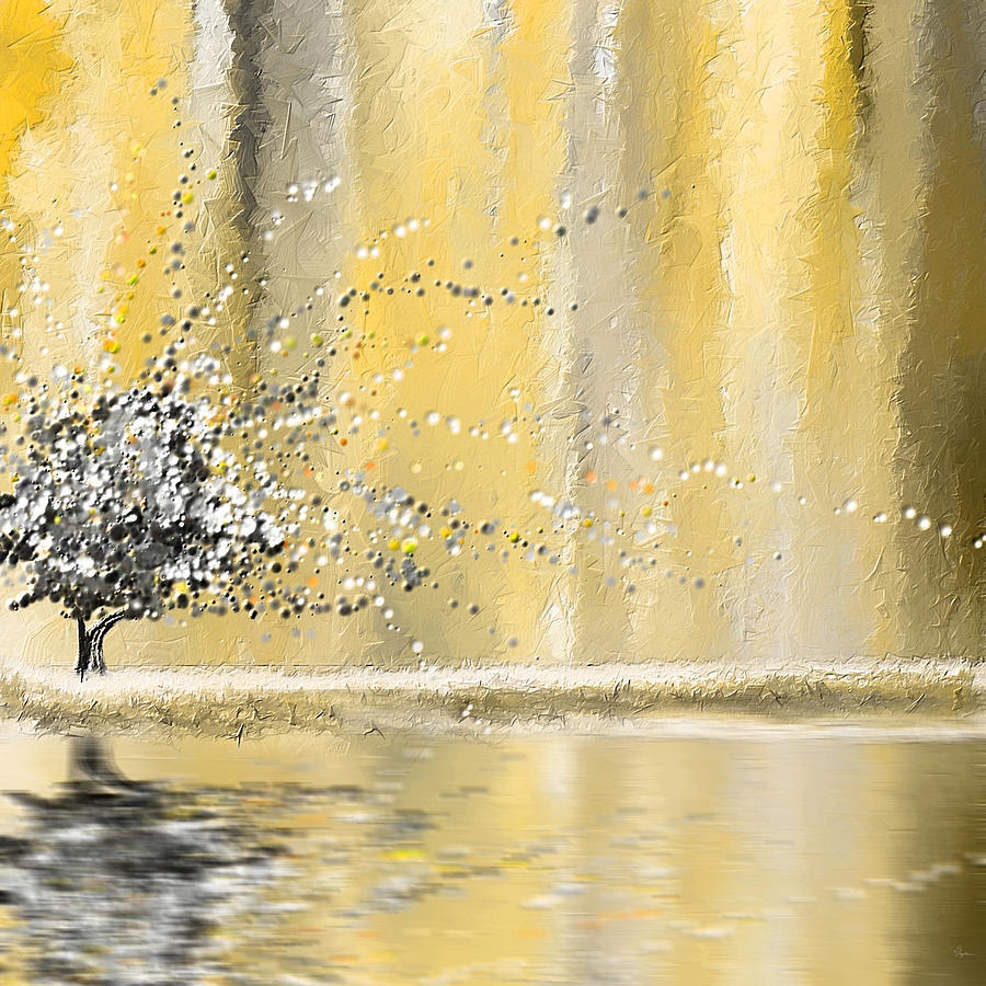 Yellow Painting - Reawakening by Lourry Legarde