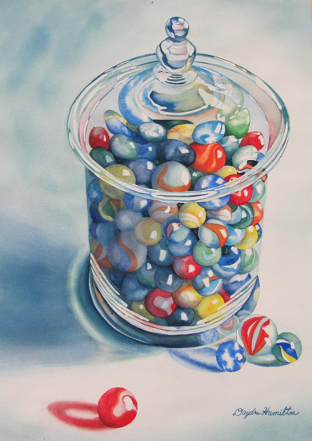 Rebecca S Marbles Painting By Daydre Hamilton   Rebeccas Marbles Daydre Hamilton 