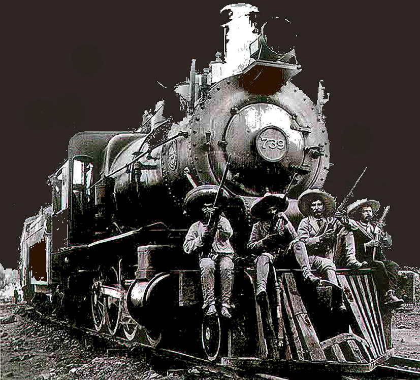 Rebel soldiers perched on railroad engine no known location or date-2014 Photograph by David Lee Guss