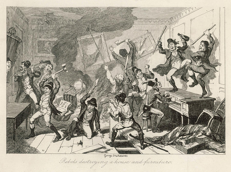 'rebels Destroying A House Drawing by Mary Evans Picture Library - Fine ...