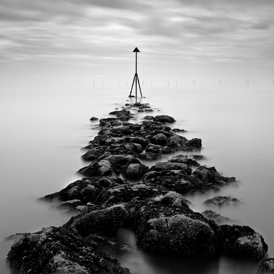 Black And White Photograph - Receding Tide by Dave Bowman