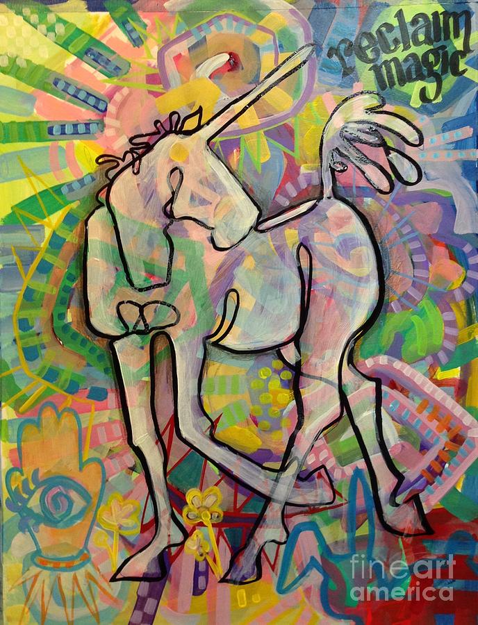 Unicorn Painting - Reclaim Magic by Kimberly Santini