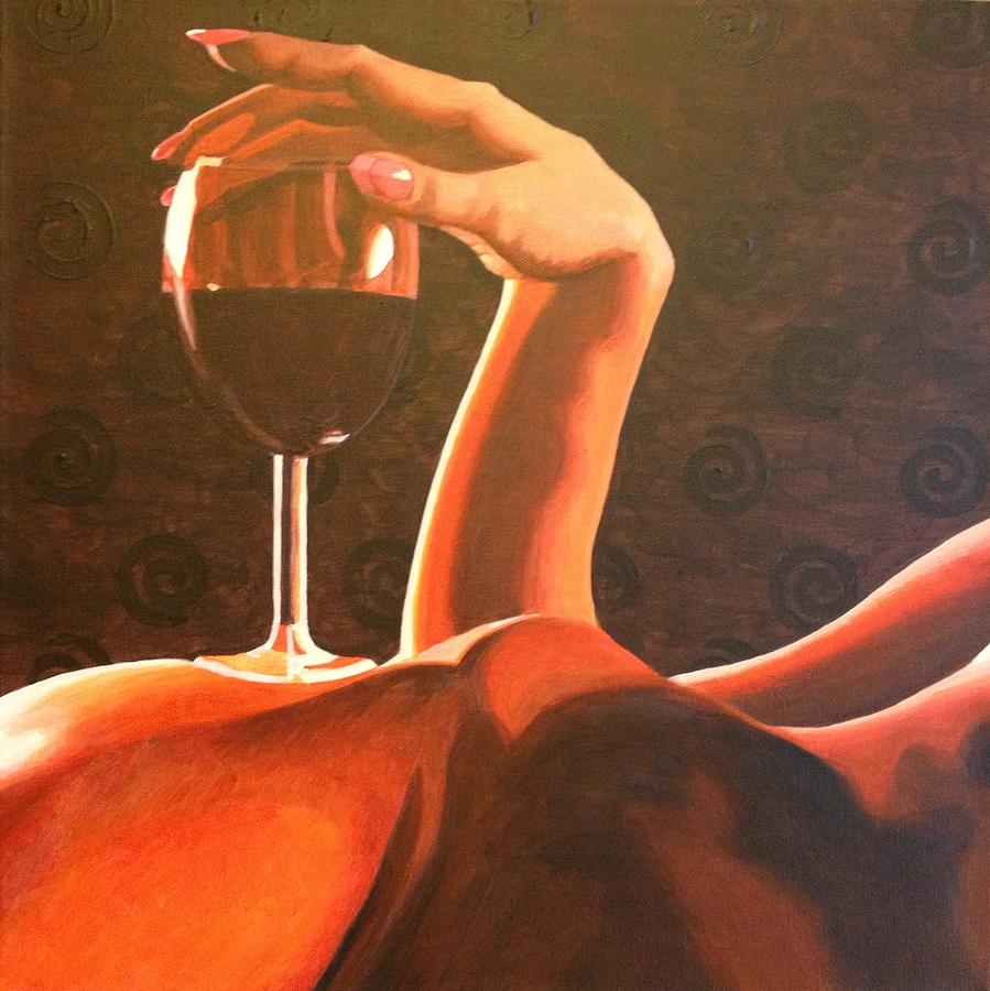 Recline With Wine Painting
