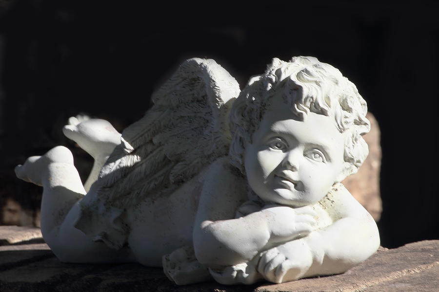 Brick Photograph - Reclining Angel in the Sun by Linda Phelps