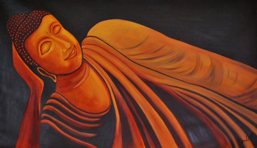 Reclining Buddha Painting by Sonali Kukreja