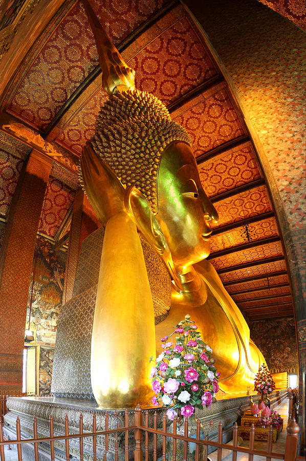 Buddha Photograph - Reclining Buddha - Wat Pho - Bangkok Thailand - 01131 by DC Photographer