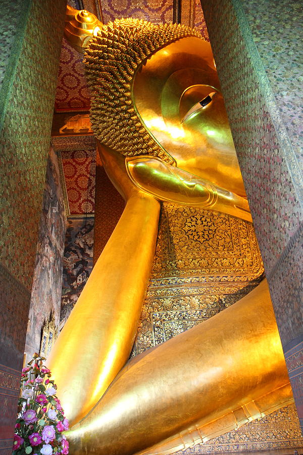 Buddha Photograph - Reclining Buddha - Wat Pho - Bangkok Thailand - 01132 by DC Photographer