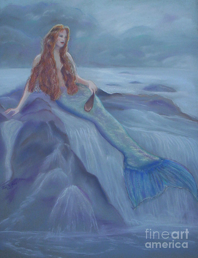 Mermaid Pastel - Reclining Mermaid by Julie Brugh Riffey
