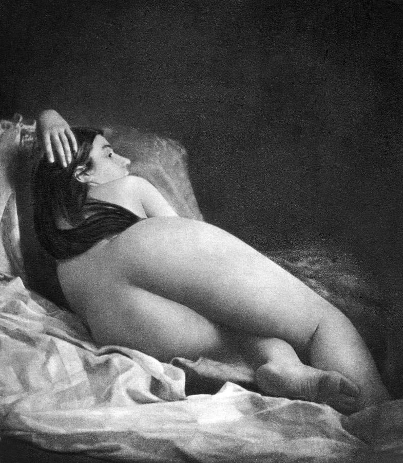 RECLINING NUDE, c1850 Photograph by Granger