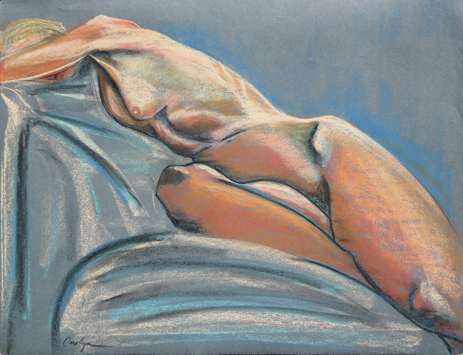Reclining Nude Front Pastel by Asha Carolyn Young