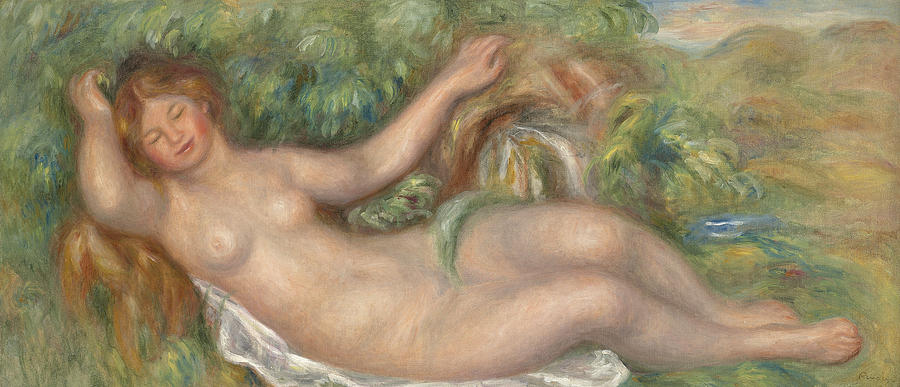 Pierre Auguste Renoir Painting - Reclining Nude La source by Pierre Auguste Renoir