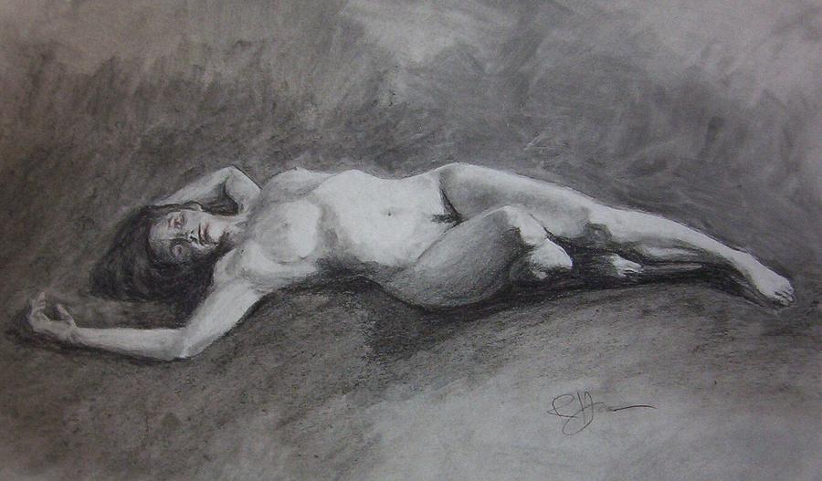 Nude Drawing - Reclining Nude by Rachel Bochnia