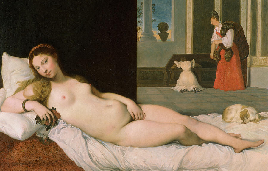 Titian Painting - Reclining Venus by Ingres