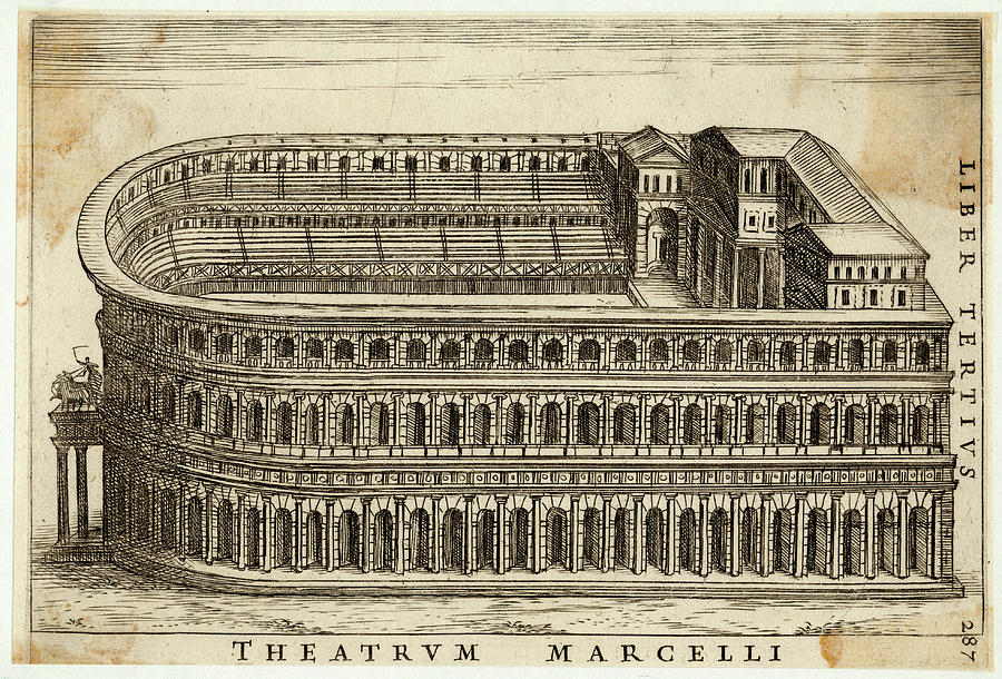 Reconstruction Of The Theatre Drawing By Mary Evans Picture Library