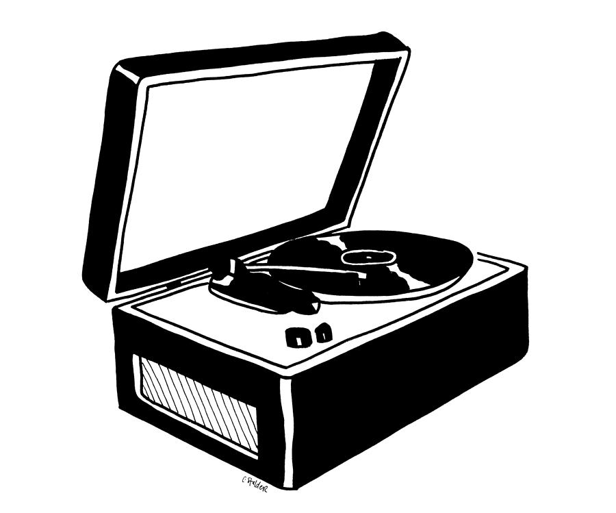 Record Player Drawing by Candace Stalder