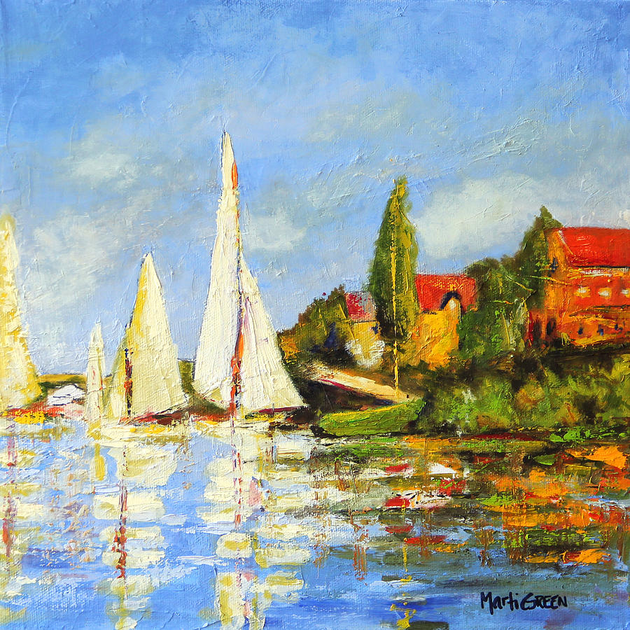 Claude Monet Painting - Recreation of Boating at Argenteuil by Marti Green