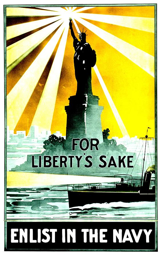 Statue Of Liberty Photograph - Recruiting Poster - WW1 - For Libertys Sake by Benjamin Yeager