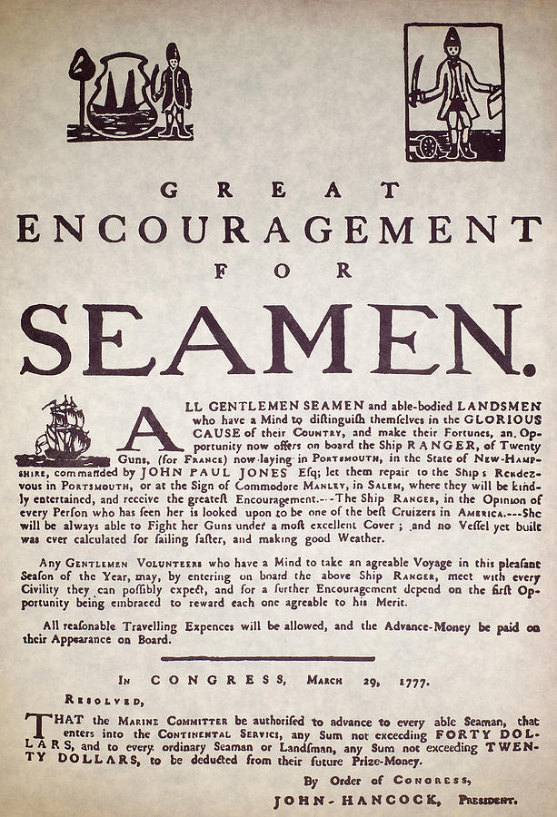 Recruiting Poster, 1777 Photograph by Granger