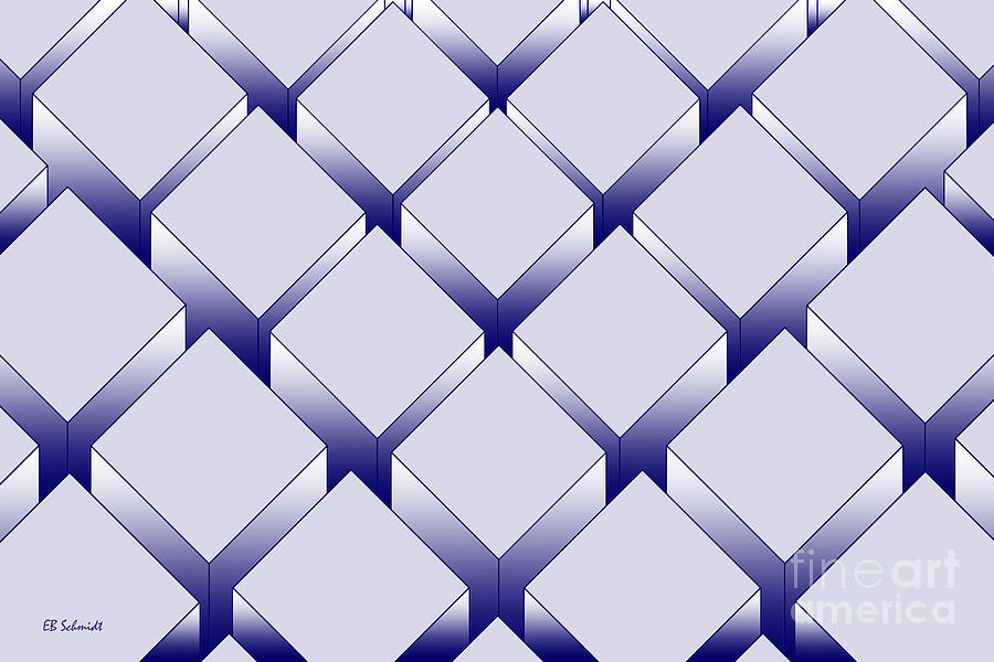 Rectangular Prisms - blue variation Digital Art by E B Schmidt