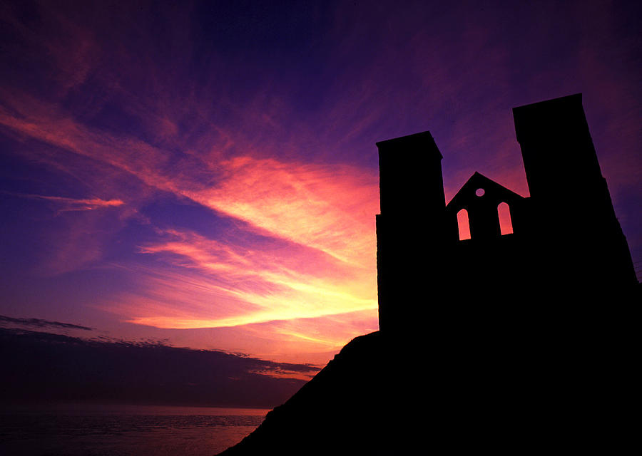 Reculver Church at Sunrise Photograph by John Topman