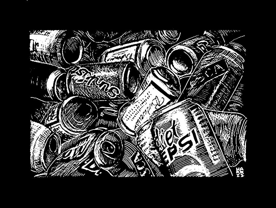 Recycle Bin Drawing by Jim Harris