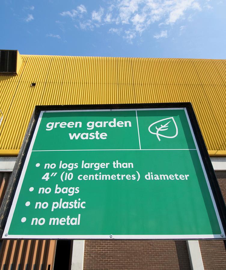 Sign Photograph - Recycling Centre Notice Board by Louise Murray/science Photo Library
