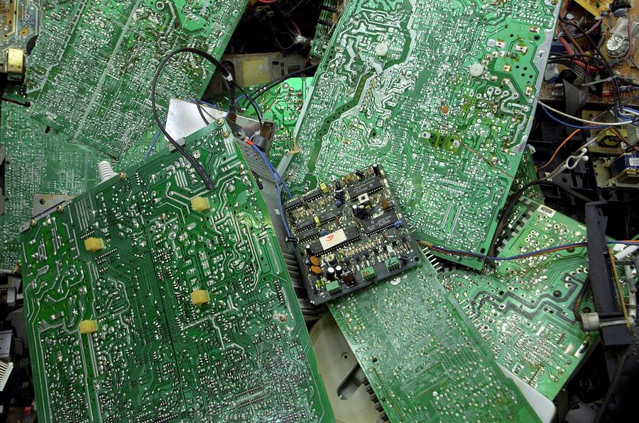 Recycling Computer Circuit Boards Photograph by Louise Murray/science